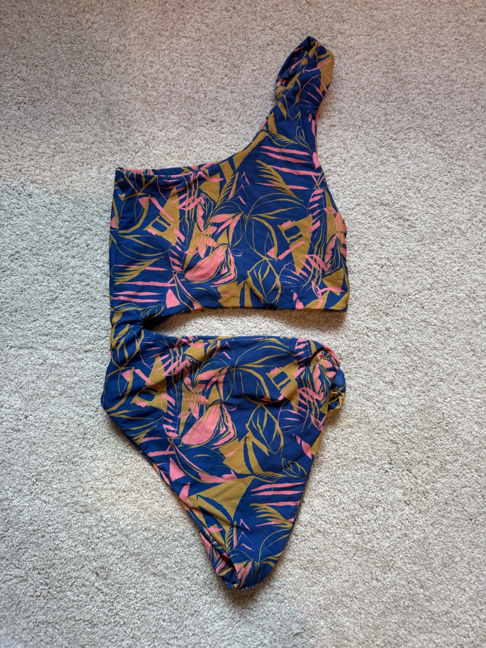 Skatie Nicole One-Shoulder cutout one-piece in Anguilla print - Picture 2 of 5